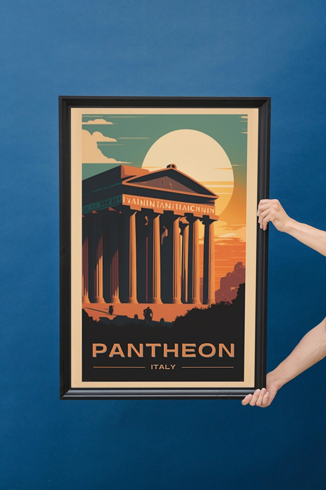 Rome Italy Pantheon Temple Sunset Columns Vintage Travel Poster - Image 5