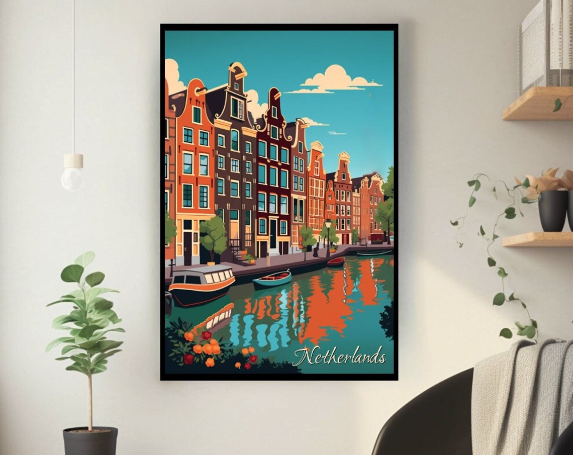 Netherlands Architecture Poster Dutch Masterpieces Wall Art Netherlands Travel Print Home Decor Modern Art Structures Wall Art Print