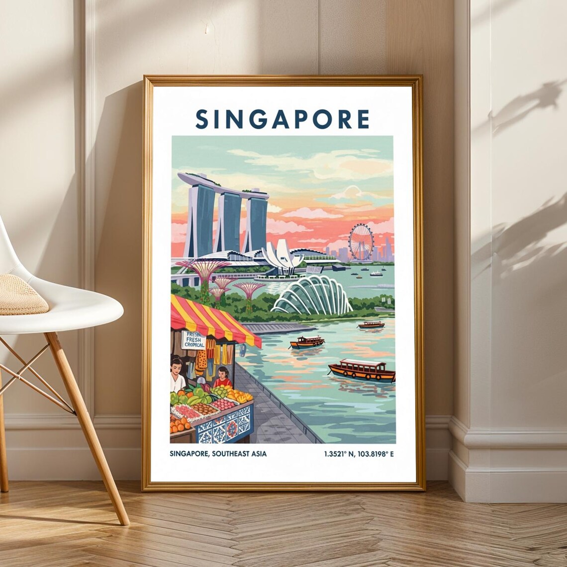 Singapore Marina Bay Sands Travel Poster, Contemporary