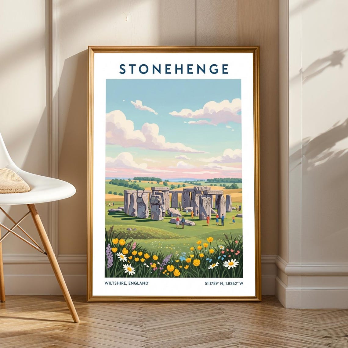 Stonehenge Wiltshire England Travel Illustration Landmark Poster