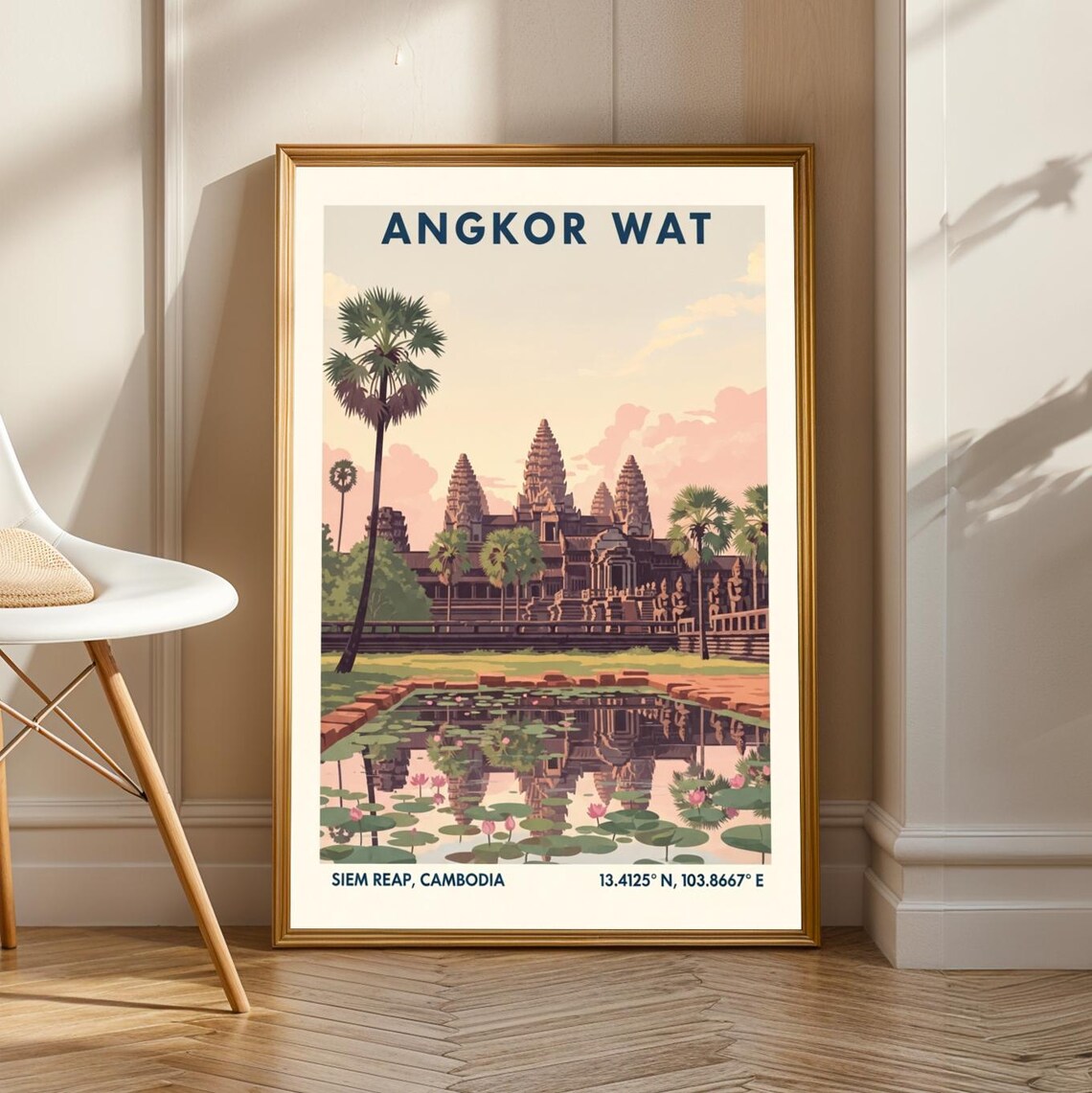 Angkor Wat Sunrise Travel Poster, Living Room Decor