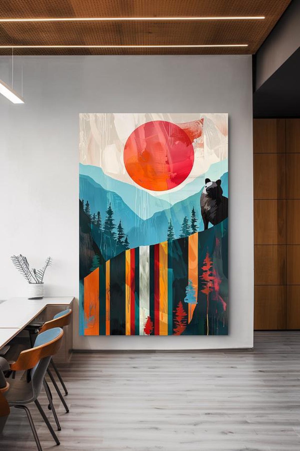 Painting Call Of The Mountains Abstract Stretched Painting Wall Art Print Contemporary Artwork For Home Decor