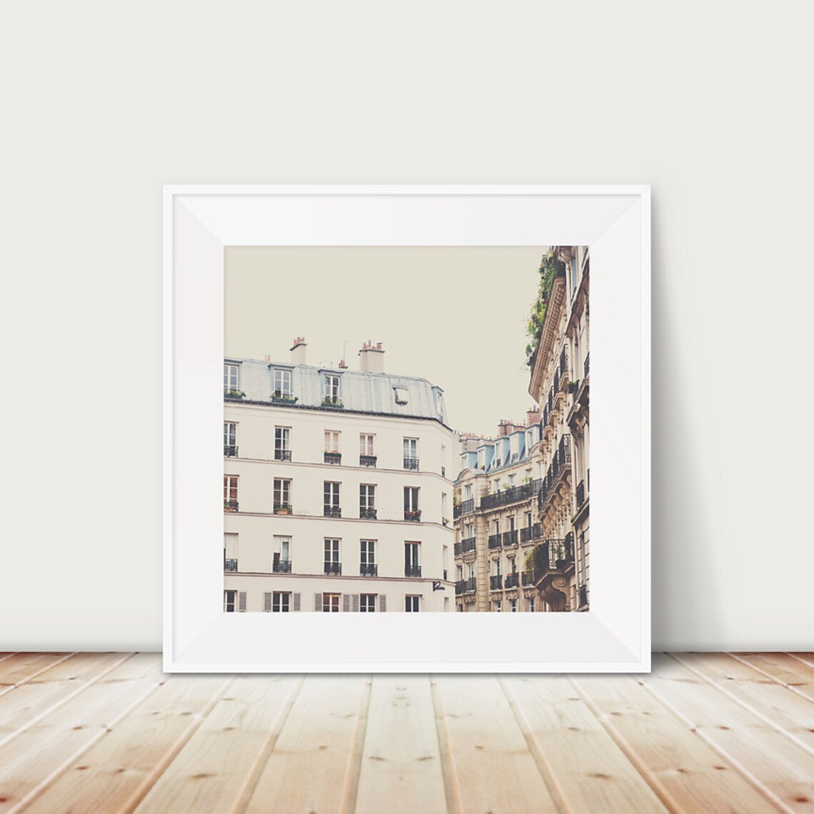 Classic Paris Apartment Facades Wrought Iron Rooftops Photo Poster