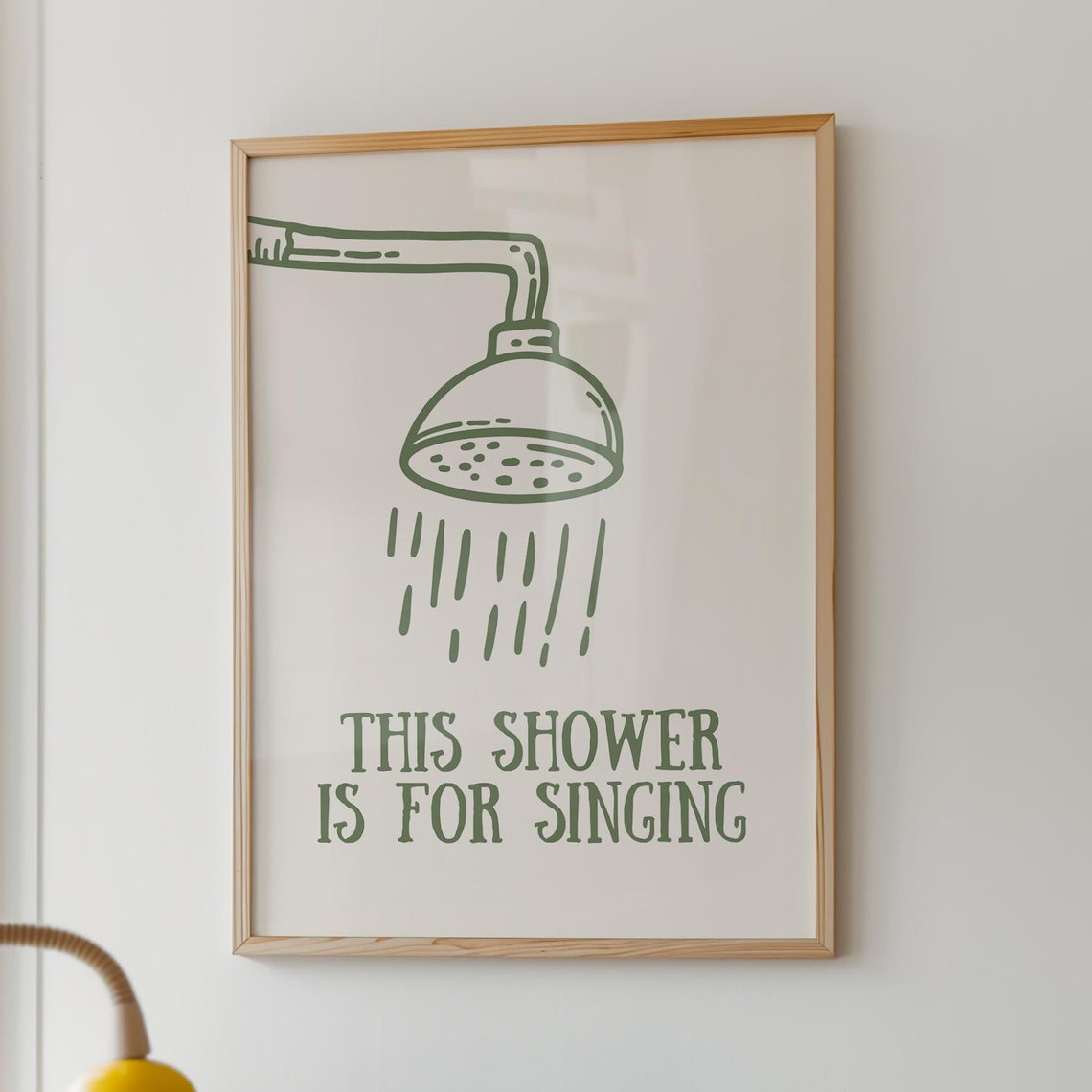 Sage Green Funny Bathroom Wall Art This Shower Is For Singing Print Quirky Bathroom Decor Modern Minimalist Shower Print