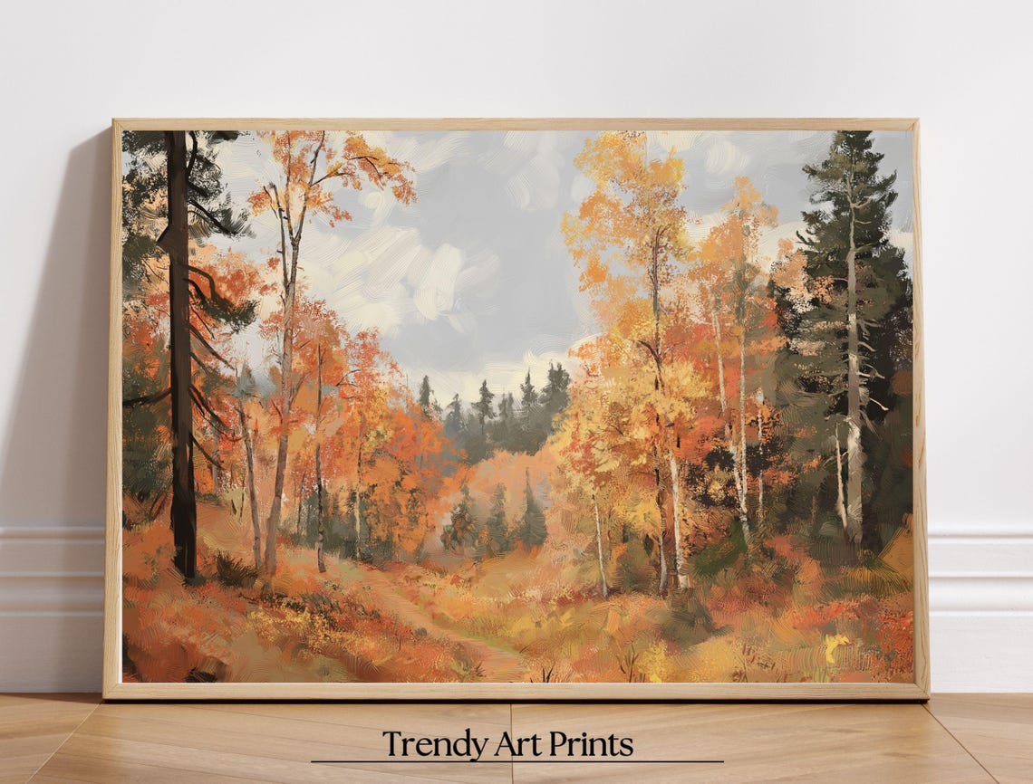 Vibrant Autumn Forest Orange Golden Foliage Fall Landscape Poster - Image 7