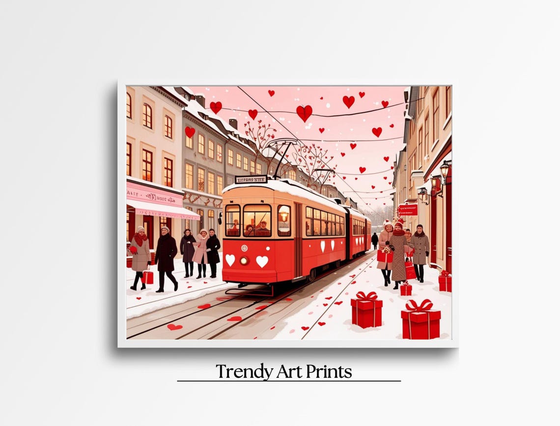 Cute Valentines Day Wall Art Retro Valentine Art Valentines Day Painting Romantic Valentine - Image 7