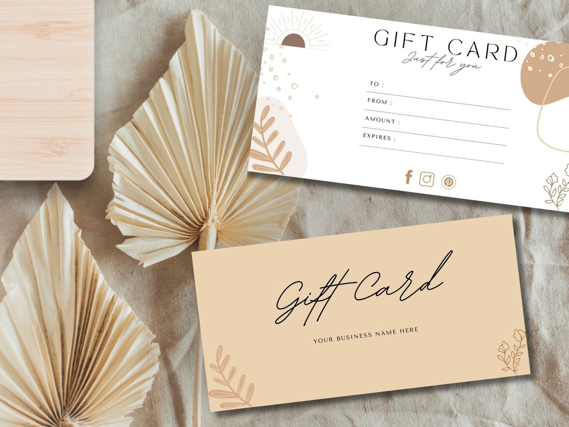 Editable Gift Card Template for Small Business Boho Floral Card Print - Image 6
