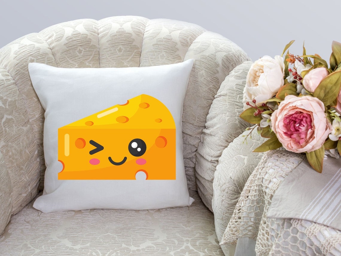 Cheese SVG Bundle Kawaii Swiss Cheese Clipart Digital Download Print - Image 6