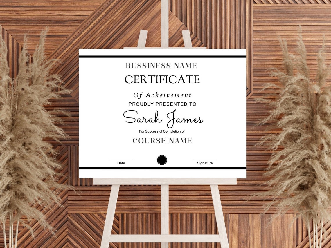 Editable Training Certificate Template Course Completion Print - Image 2