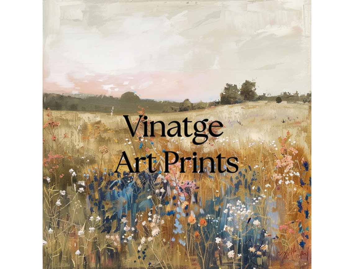 Golden Wildflower Meadow Stretching to a Soft Pink Dusk Poster - Image 6