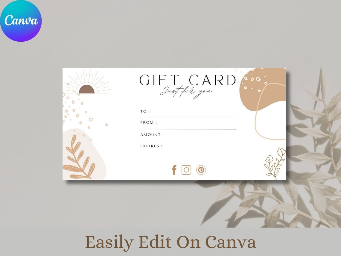 Editable Gift Certificate Template Gift Certificate Template Modern Gift Certificate Editable Gift Card Instant Gift Voucher - Image 5