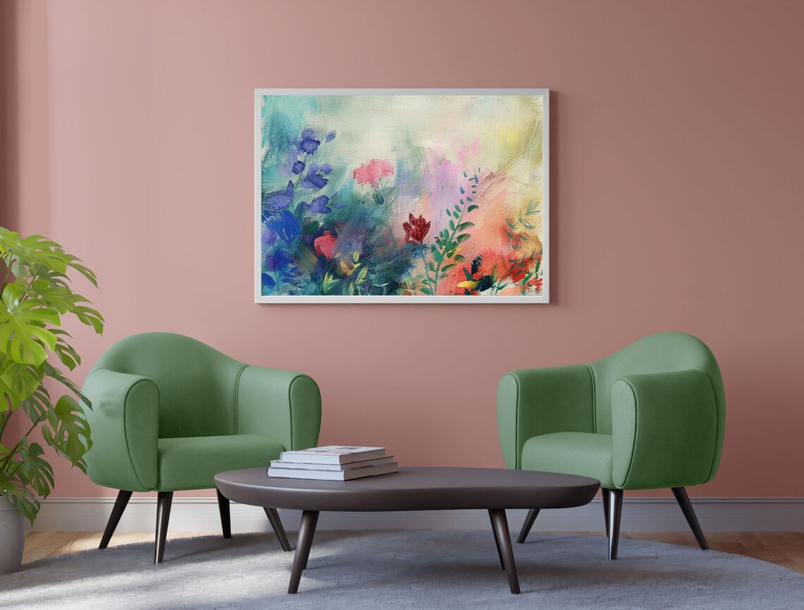Abstract Fauvist Floral Landscape Painting Bold Color Field Art Poster - Image 5