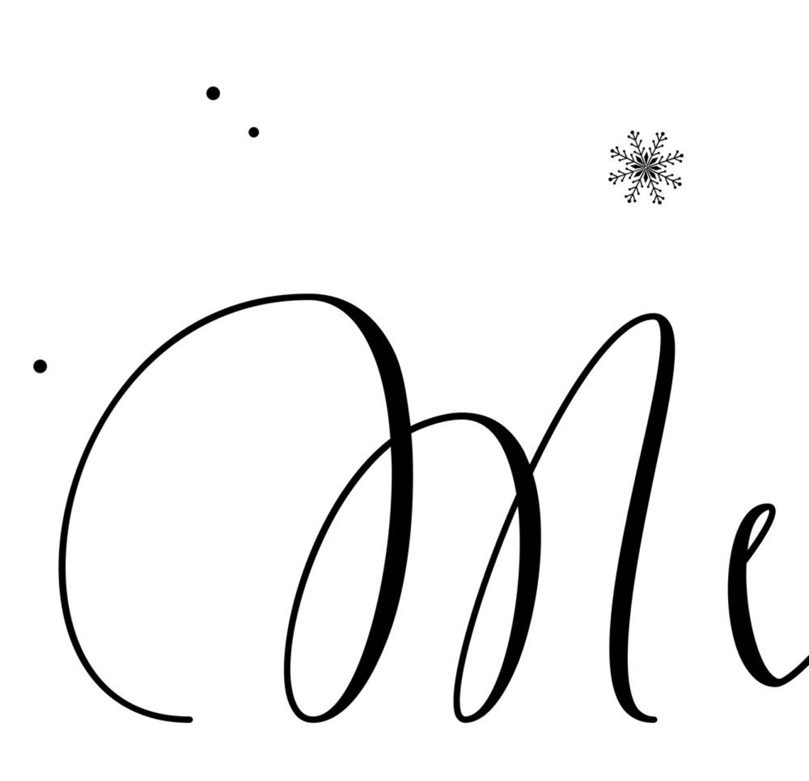 Merry And Bright Christmas Print, Black and White Art Print - Image 4