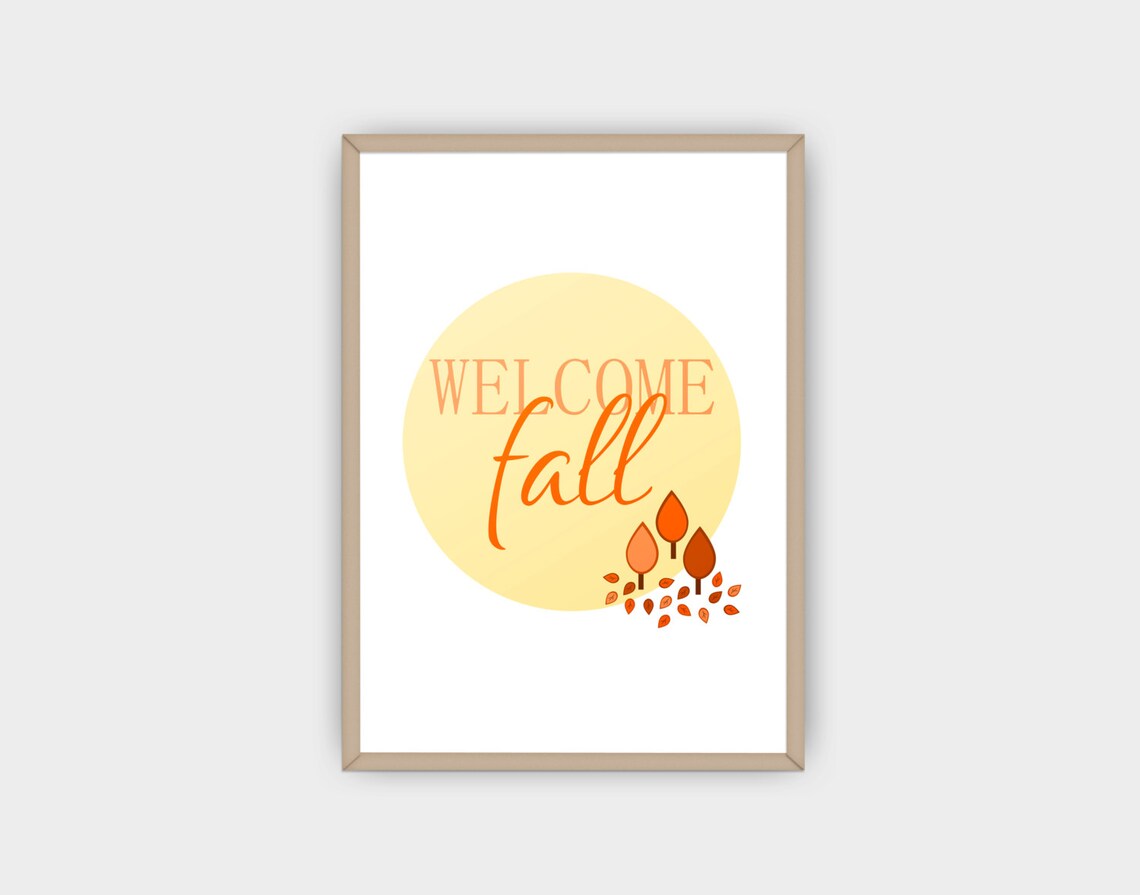 Welcome Fall Art Print, Autumn Seasonal Decor - Image 2