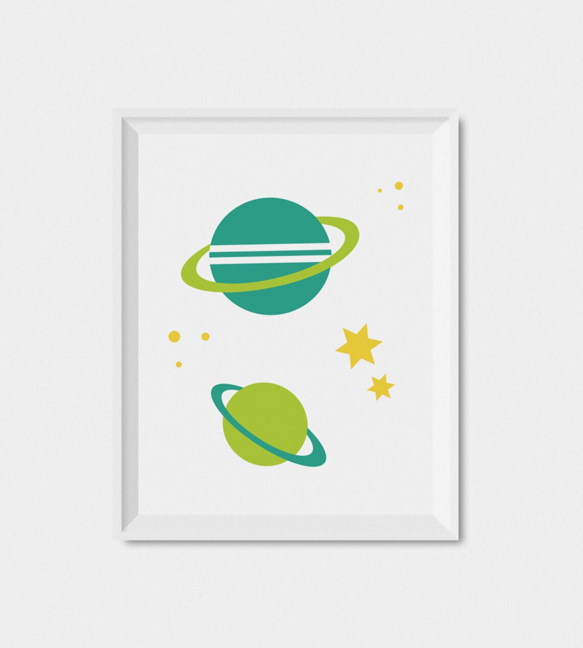 Outer Space Rocket Ship Kids Nursery Art Print - Image 3