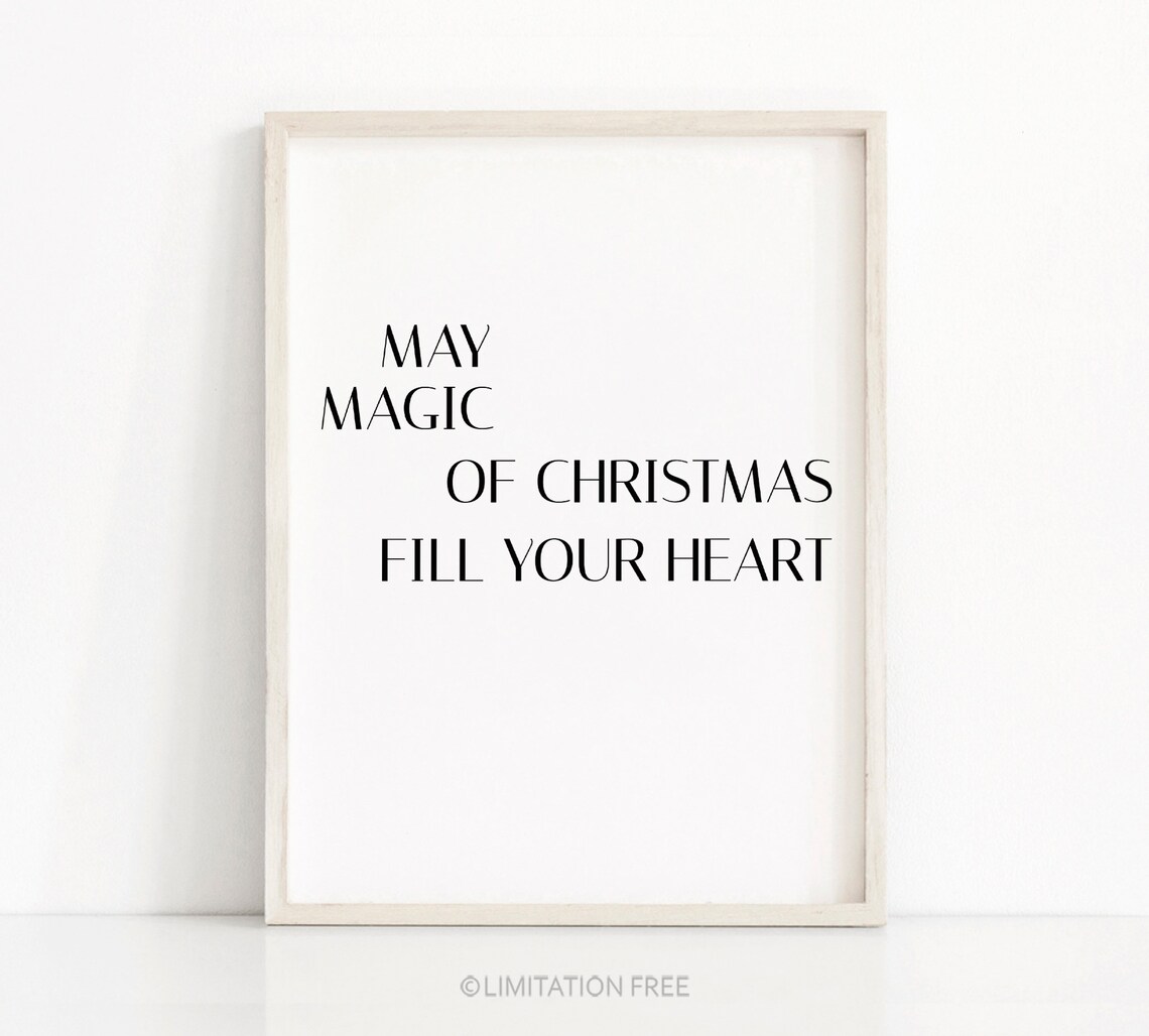 May Magic Of Christmas Fill Your Heart Black Serif Minimalist Print - Image 5