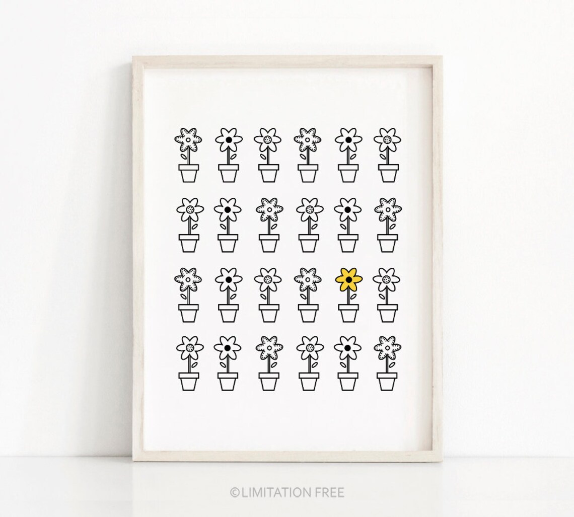 Sunflower Minimalist Botanical Flower Art Print