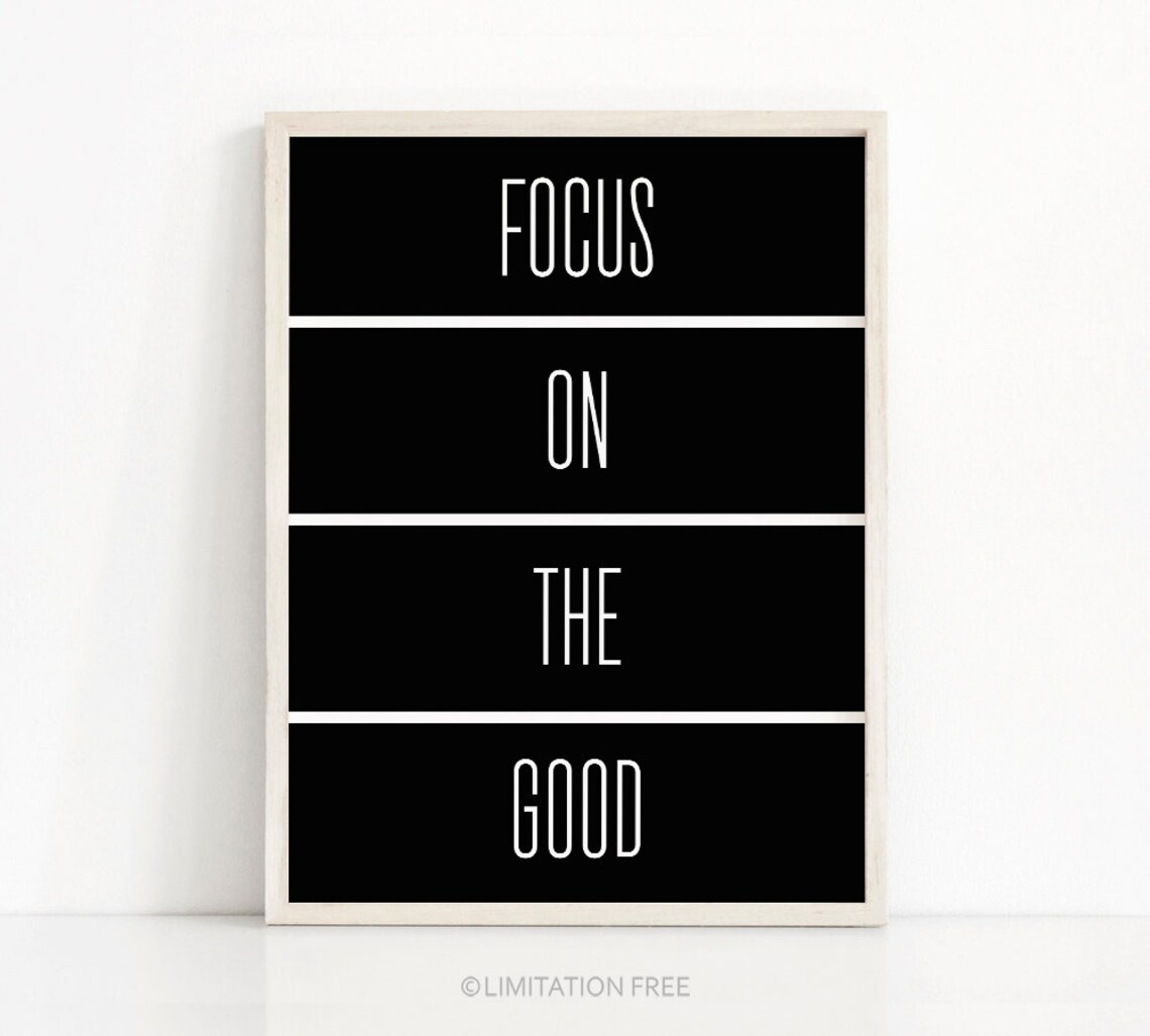 Inspirational Typography Poster, Black White Modern