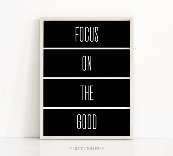 Inspirational Typography Poster, Black White Modern