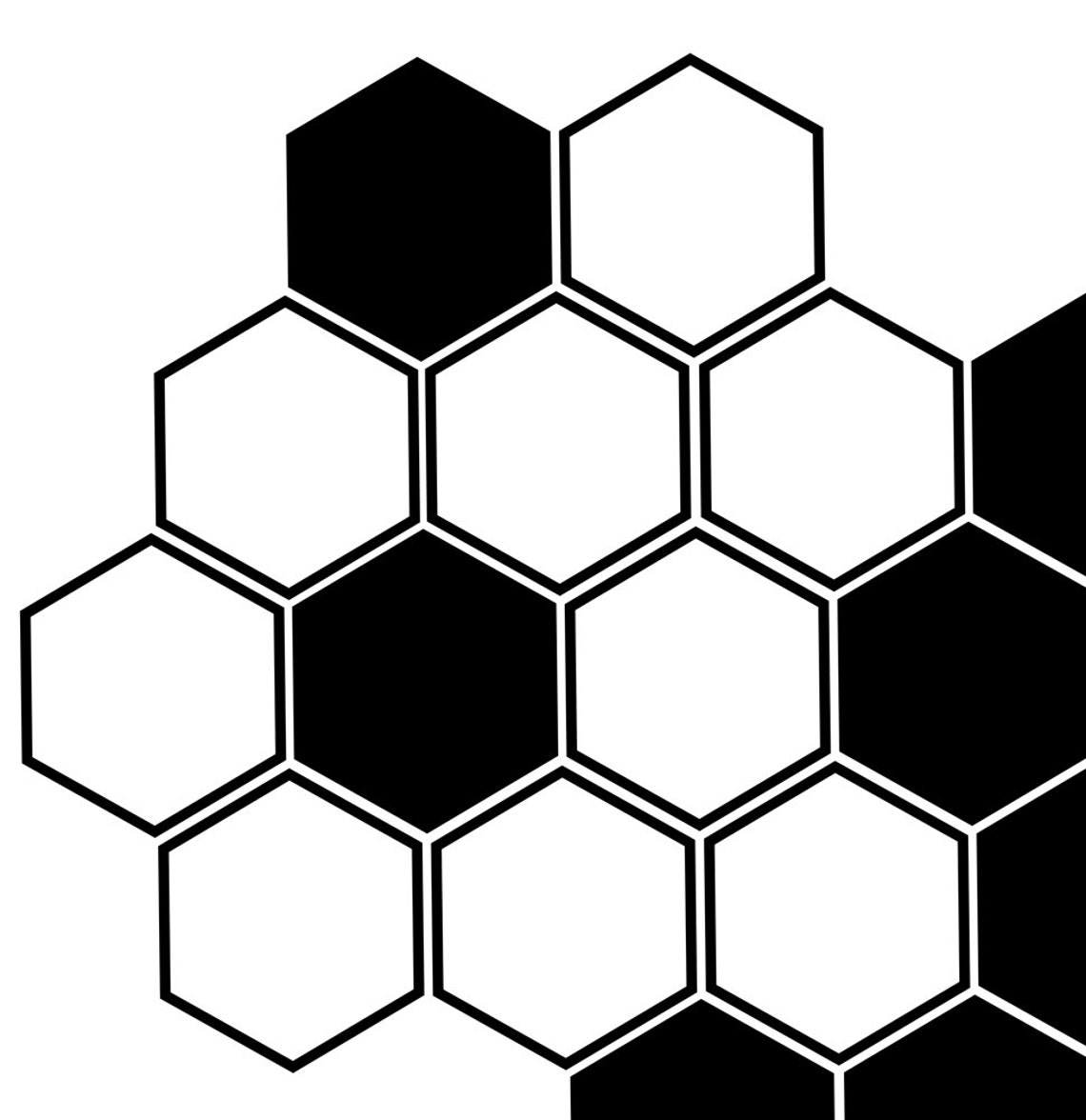 Black And White Hexagon Grid Geometric Abstract Minimalist Wall Print - Image 3
