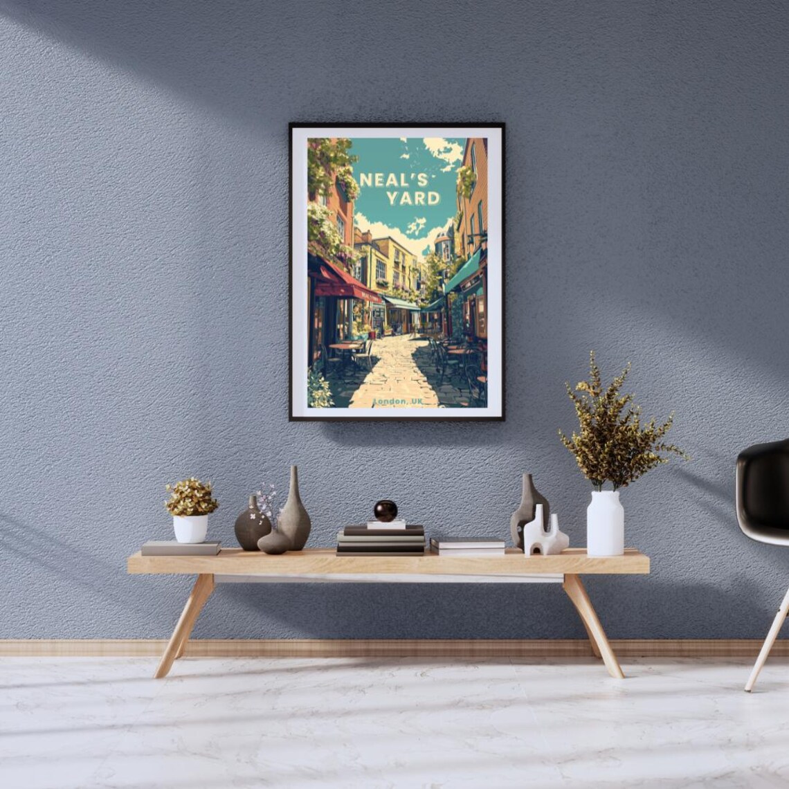 Vintage Neals Yard London Covent Garden Courtyard Cafes Poster - Image 2