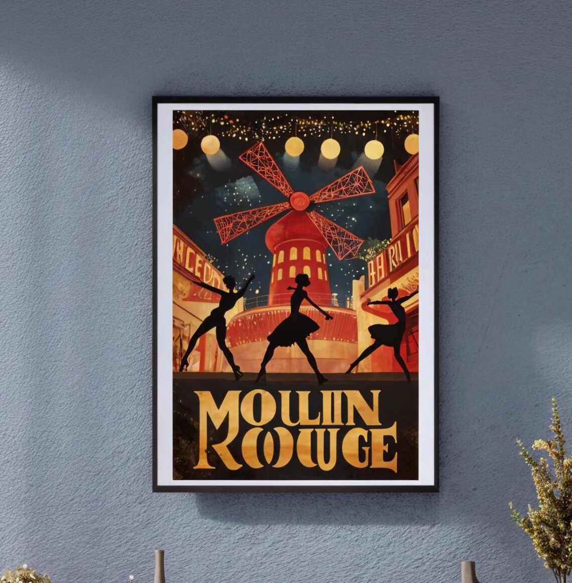 Vintage Moulin Rouge Poster, Iconic Parisian Paris