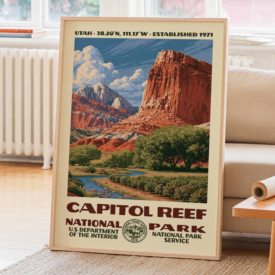 Capitol Reef National Park Vintage Travel Poster