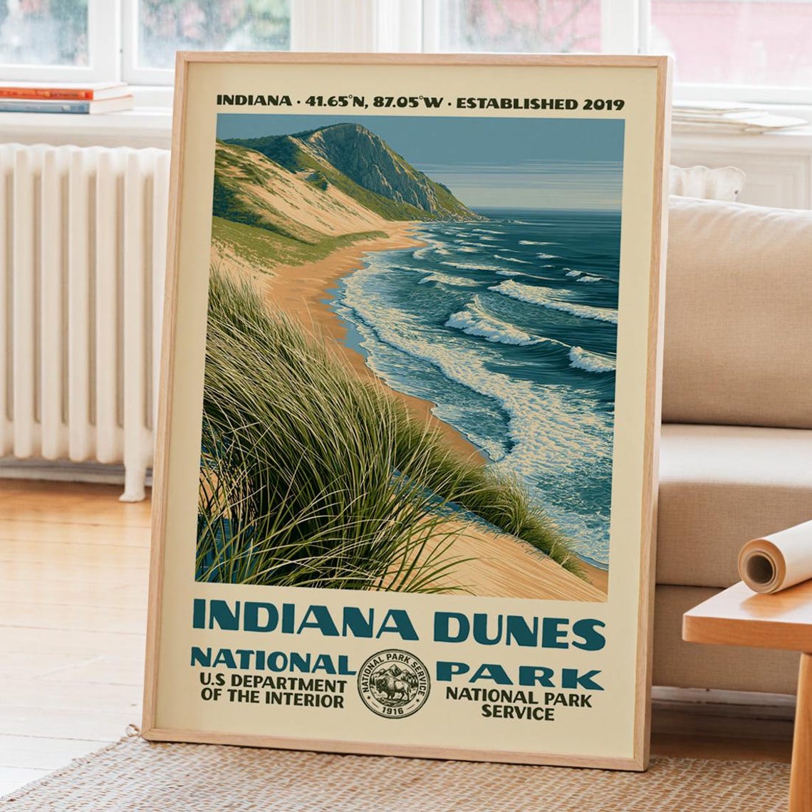 Indiana Dunes National Park Lake Michigan Beach Dune Art Poster