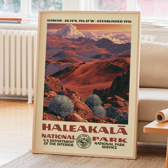 Haleakal National Park Vintage WPA Poster