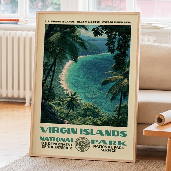 Virgin Islands National Park Vintage Travel Poster