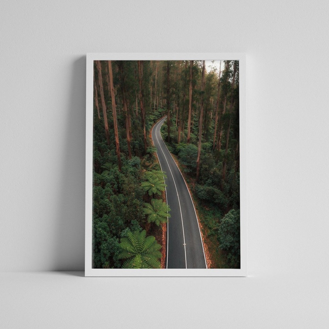 Black Spur Victoria Forest Road Aerial Tall Trees Winding Drive Poster - Image 2