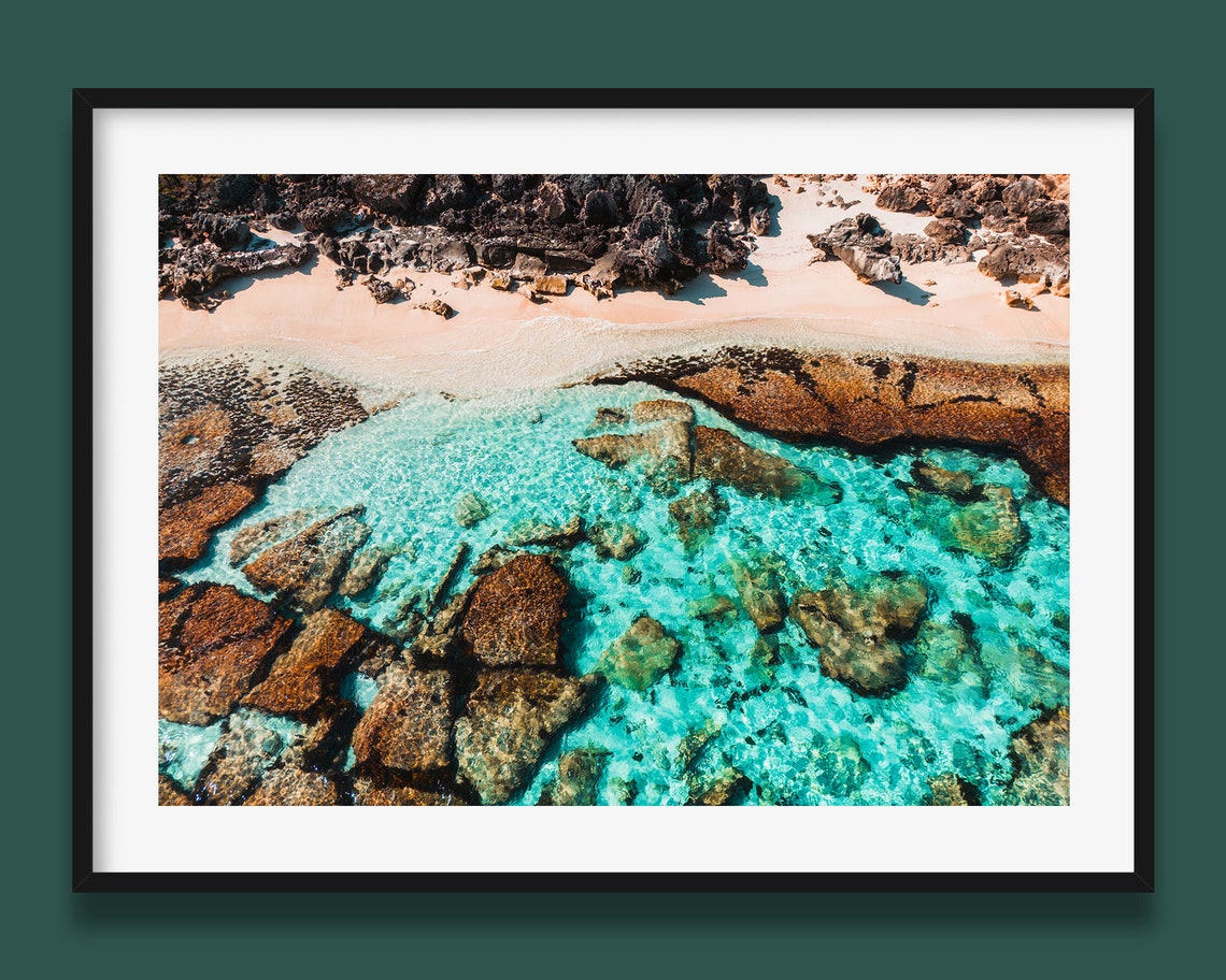 Rottnest Island Salmon Bay Aerial Crystal Turquoise Reef Beach Poster