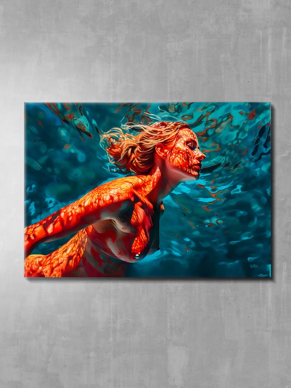 Sensual Female Body Submerged Serenity Art Print
