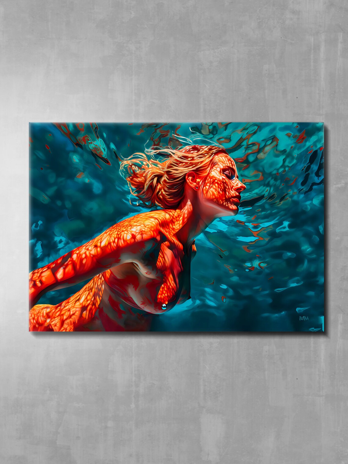 Sensual Female Body Submerged Serenity Art Print