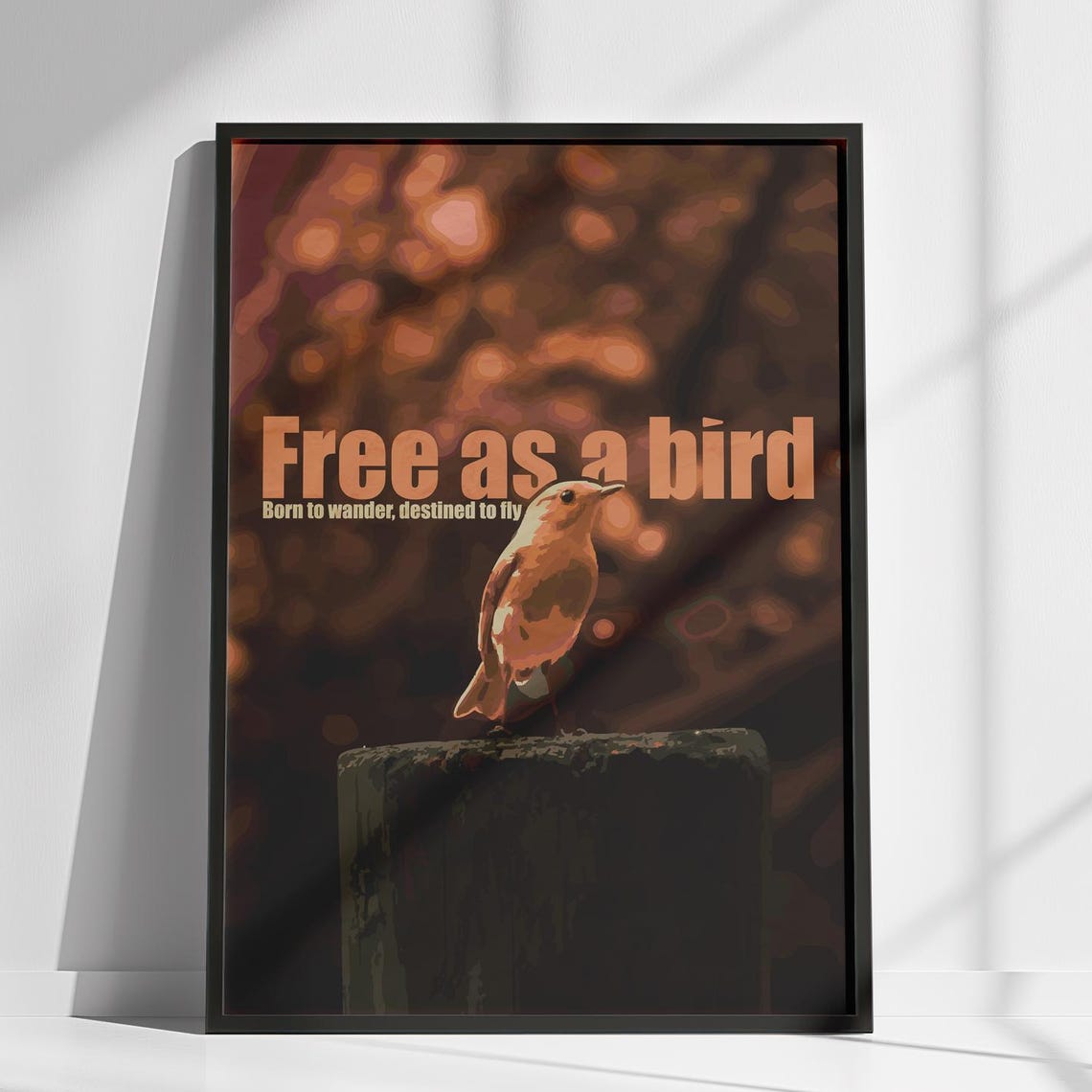 Botanical Bird Poster Vintage Nature Print With Custom Text A3a4a2 Jpg Pdf