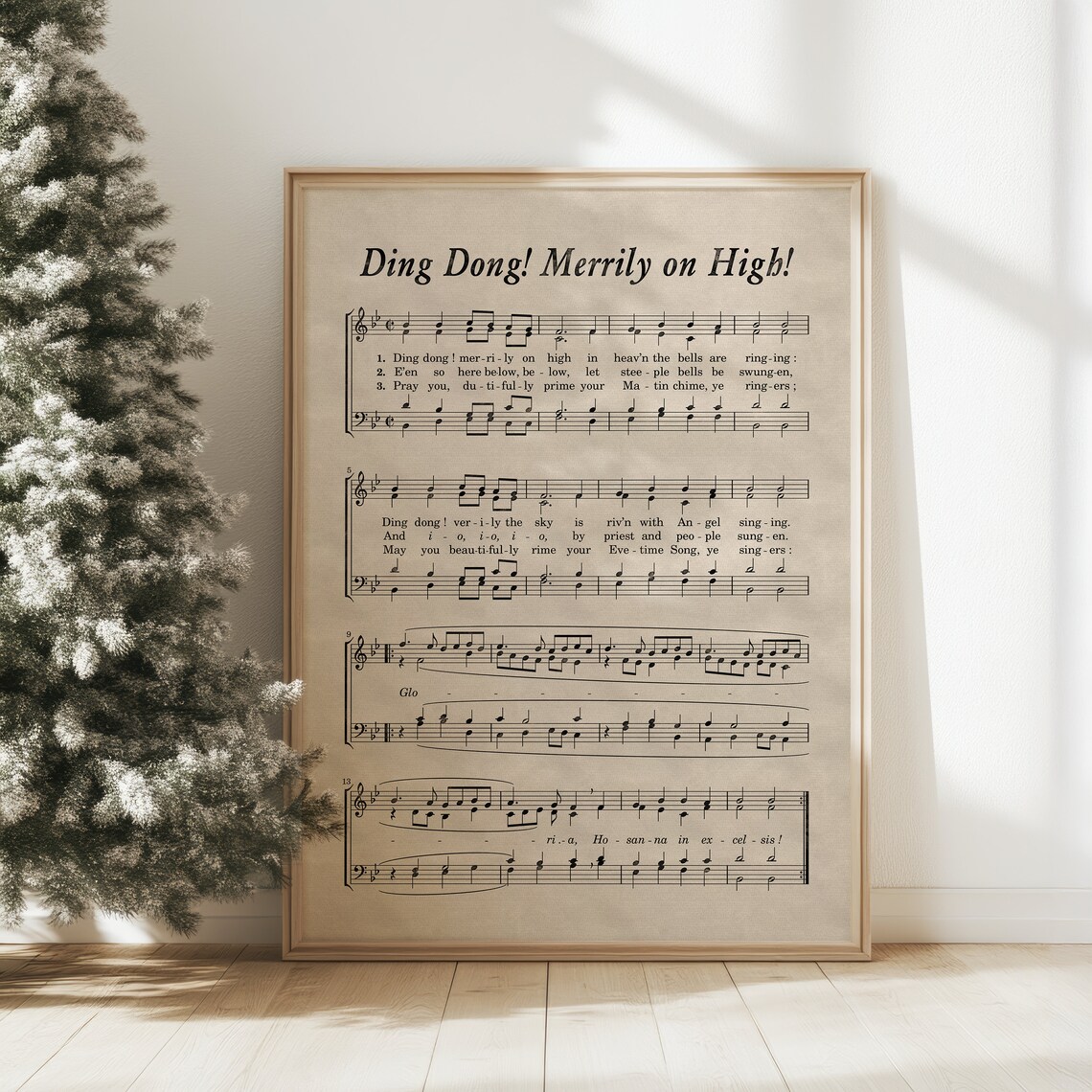 Ding Dong Merrily on High Christmas Carol Sheet Music Poster Art
