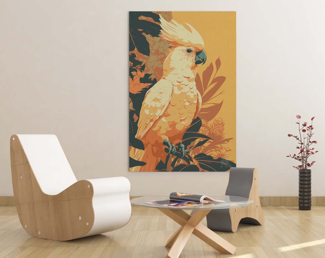 Summer Floral Cockatoo Bird Poster Print, Gauguin-Inspired - Image 3