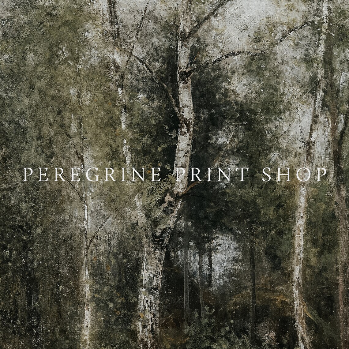 Spring Aspens Moody Art Forest Wall Art Tree Landscape Painting Nature Walk Art Forest Decor L277 - Image 2