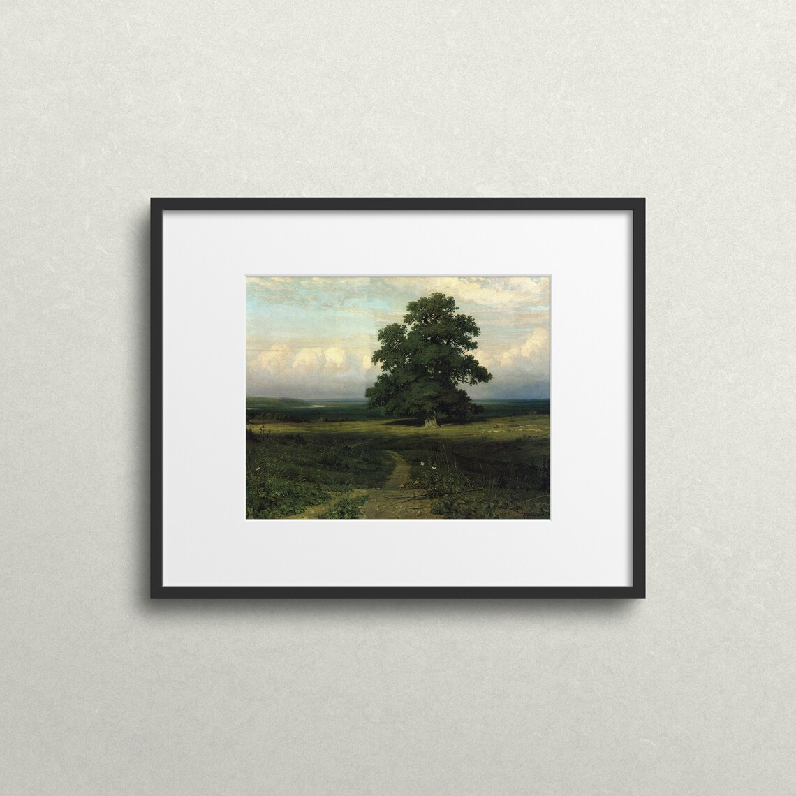 Lone Tree Moody Autumn Landscape Wall Art Print - Image 2