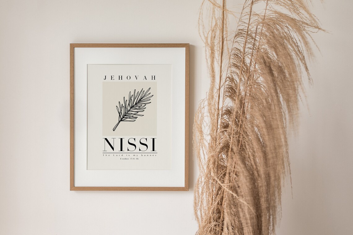 Jehovah Nissi The Lord Is My Banner Exodus 17 Pine Art Print - Image 2