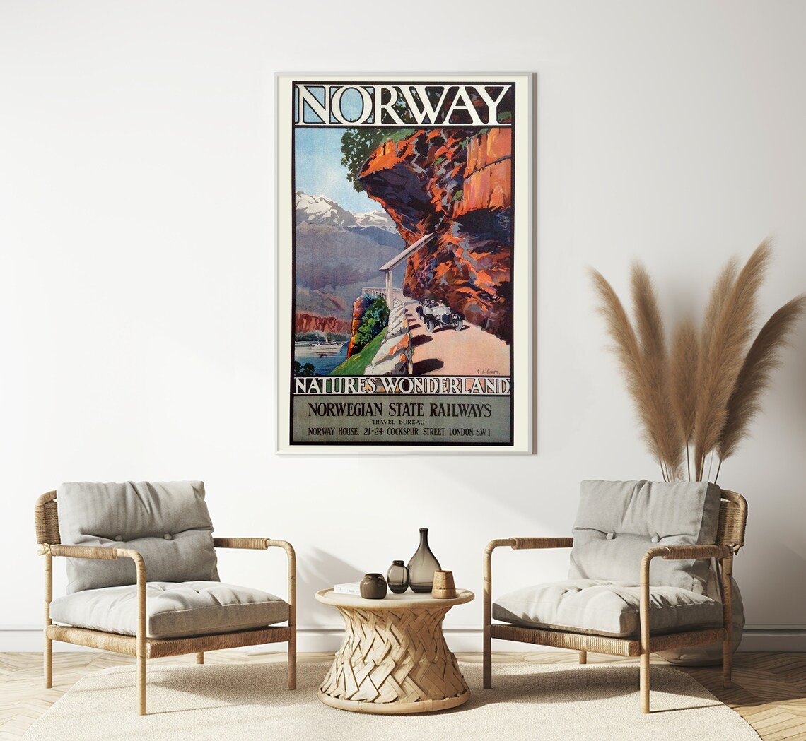 Norway Vintage Travel Poster, Nature's Wonderland - Image 3