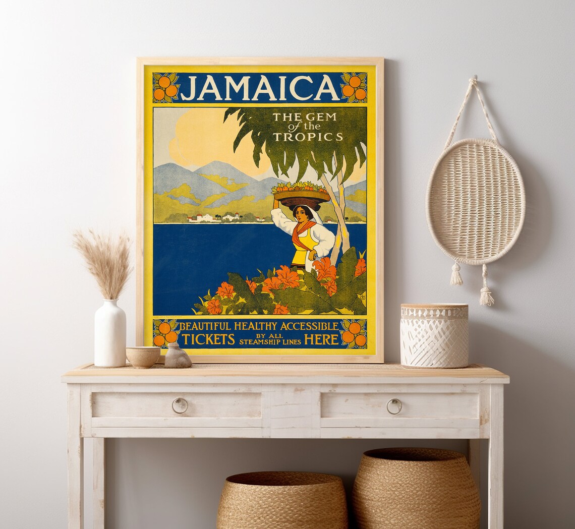 Jamaica Gem of the Tropics Vintage Steamship Travel Poster Art Print - Image 4