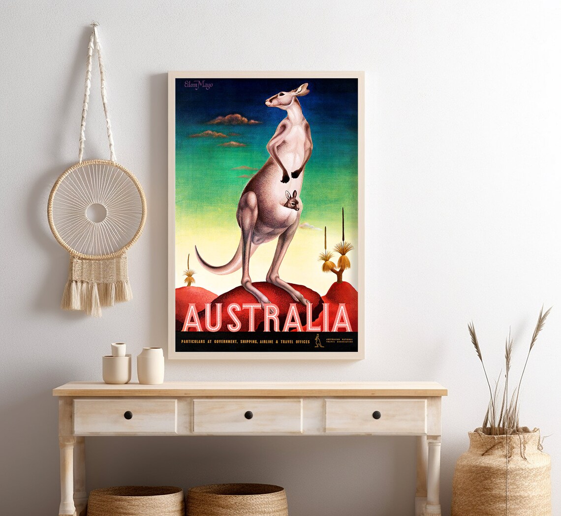 Australia Kangaroos Vintage Travel Poster Art Print - Image 4
