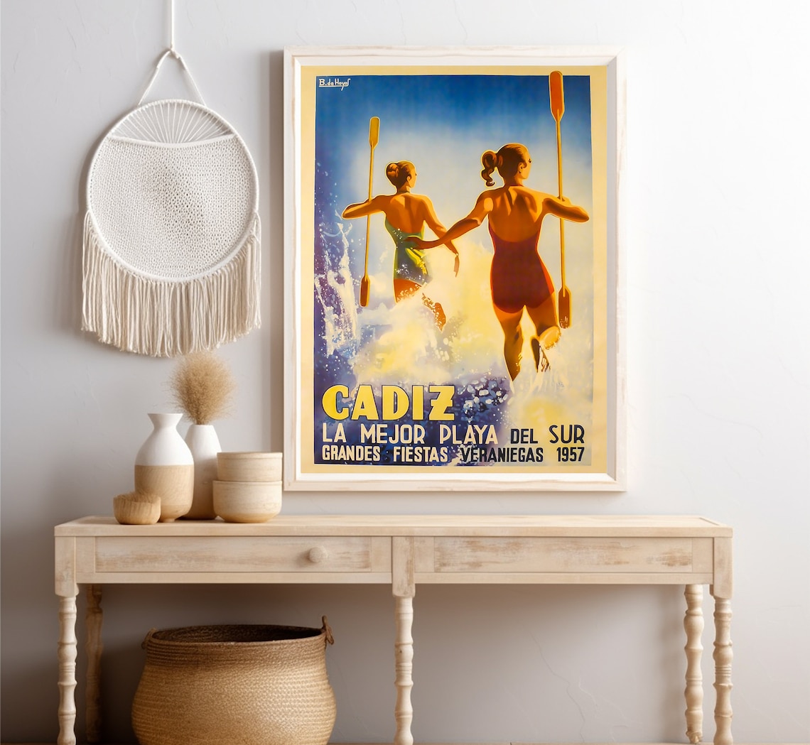 La Mejor Playa Del Sur, Cadiz Spain Travel Poster - Image 4