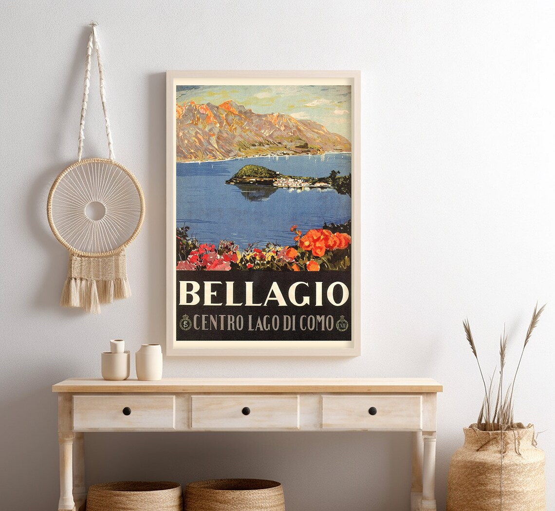 Bellagio, Lake Como Italy Vintage Travel Poster - Image 4