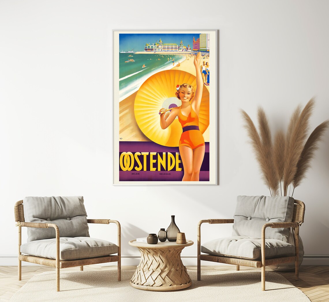 Ostend Belgium Vintage Travel Poster, Wall Art Print - Image 3