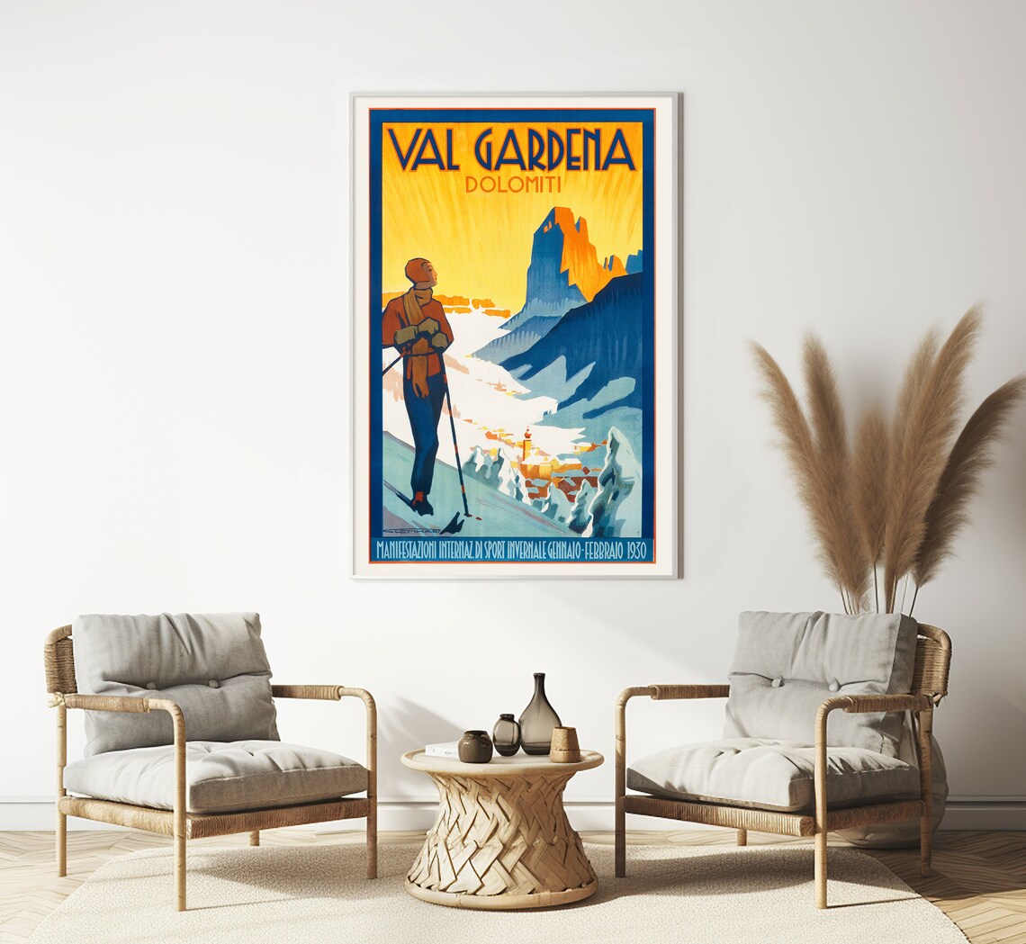 Val Gardena Valley, Dolomites Italy Vintage Travel Poster - Image 3