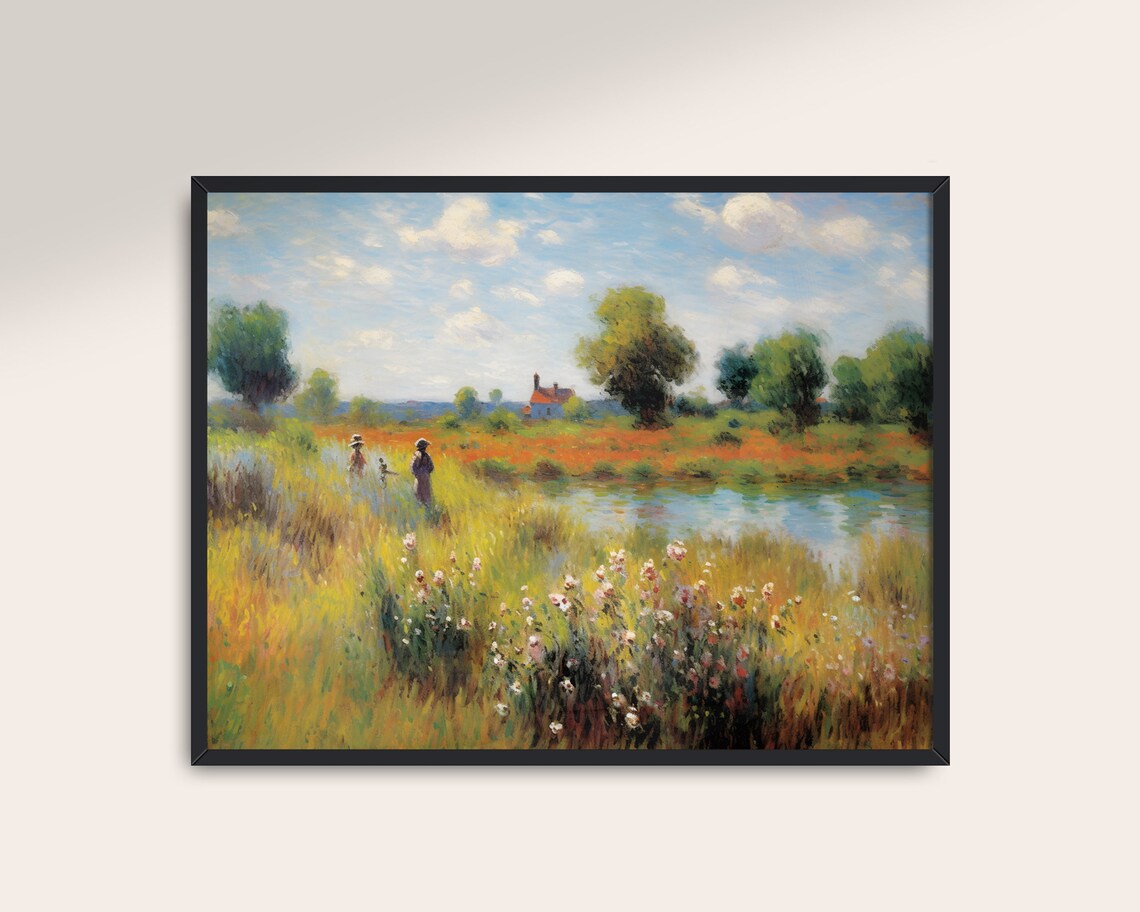 Wildflower Landscape Vintage Art Print, Cottagecore Decor - Image 3