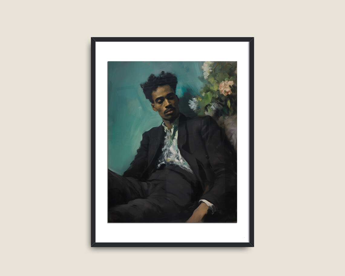 Black People Vintage Gentleman Portrait Art Print - Image 2