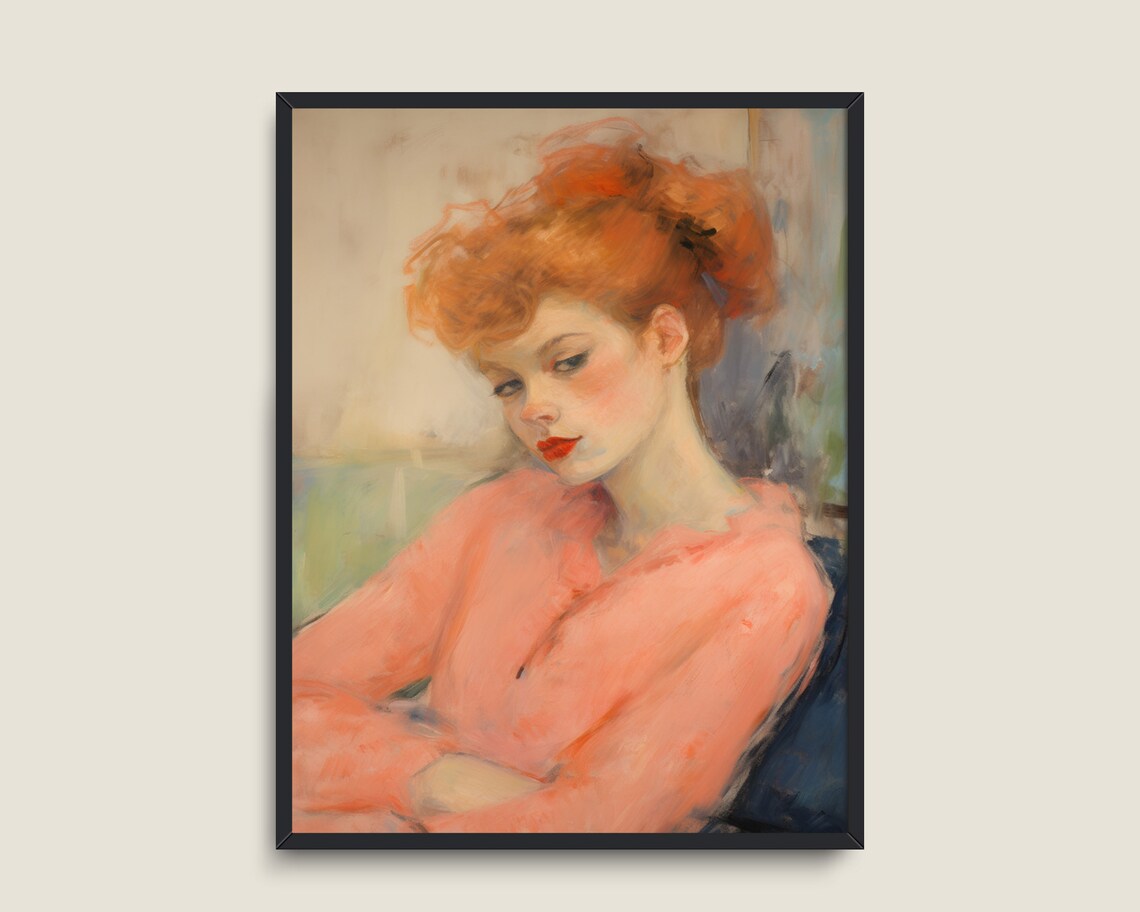 Sassy Woman Portrait Vintage Painting Art Print - Image 2